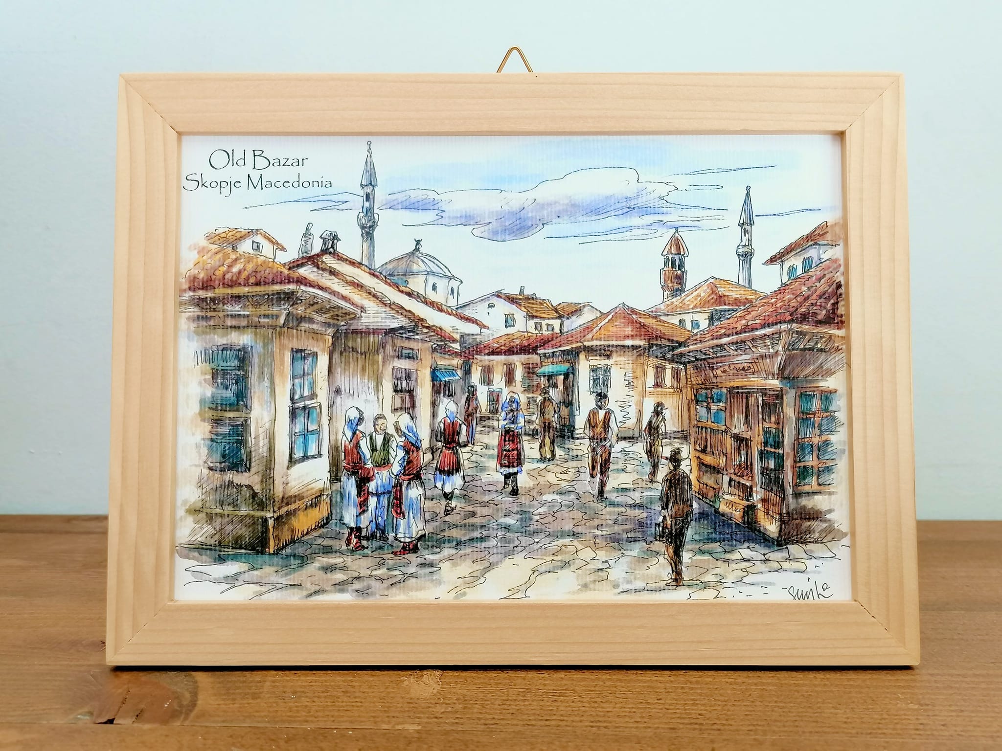 Macedonian Corner Picture Graph in a wooden frame