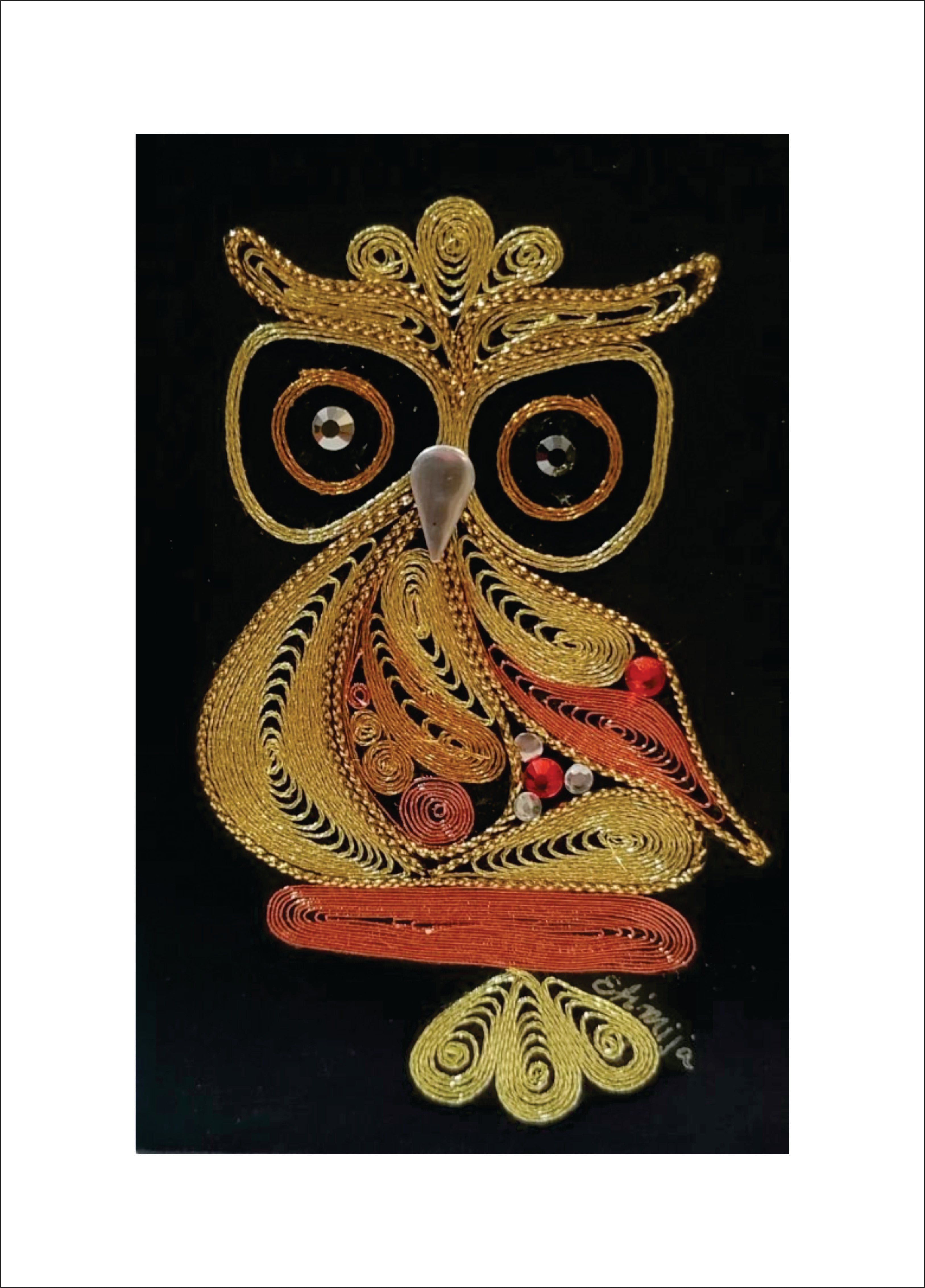 MACEDONIAN CORNER Magnet made in a filigree technique of a heart end with gold