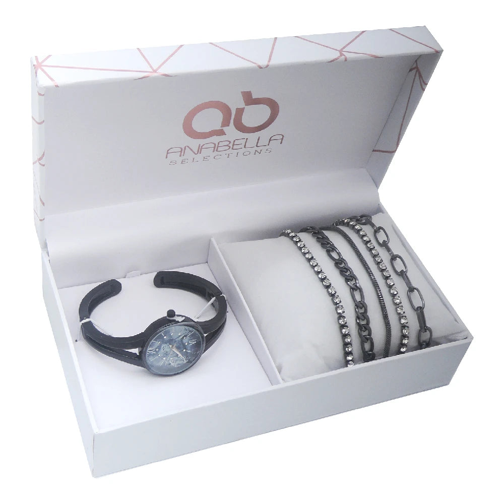 A gift set of clocks and glories, black.