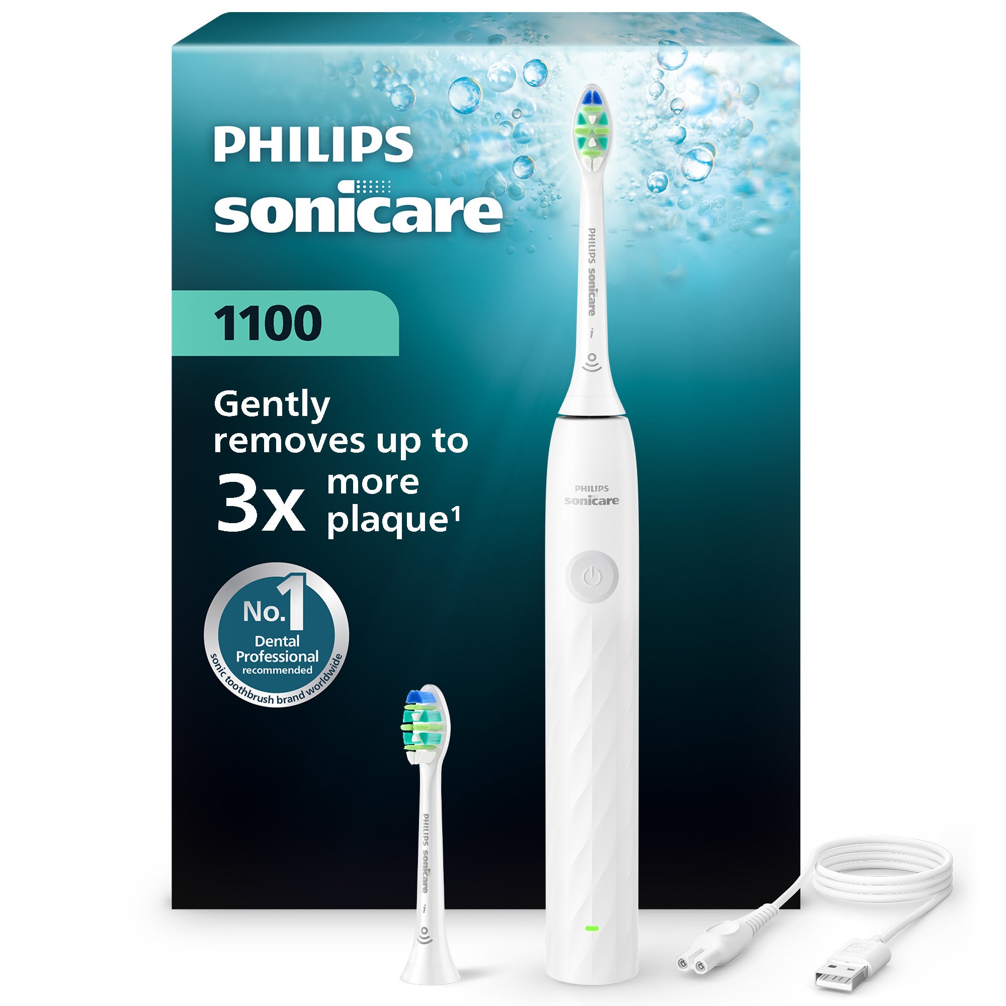 Philips Sonicare electric toothbrush series 1100 with 2 heads