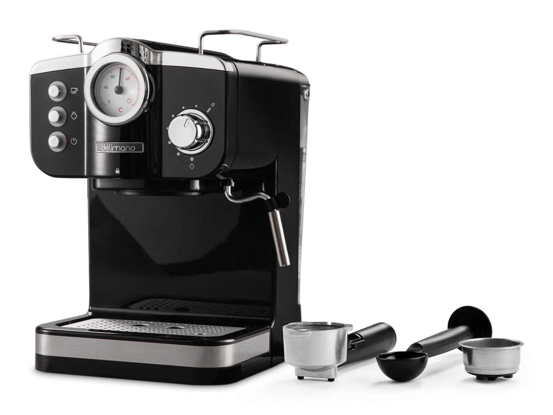 Delimano Deluxe Noir Express 1100W, 20 Bar, 1.25L