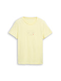 Tom Tailor Women's shirt with logo print - Soft Lemon