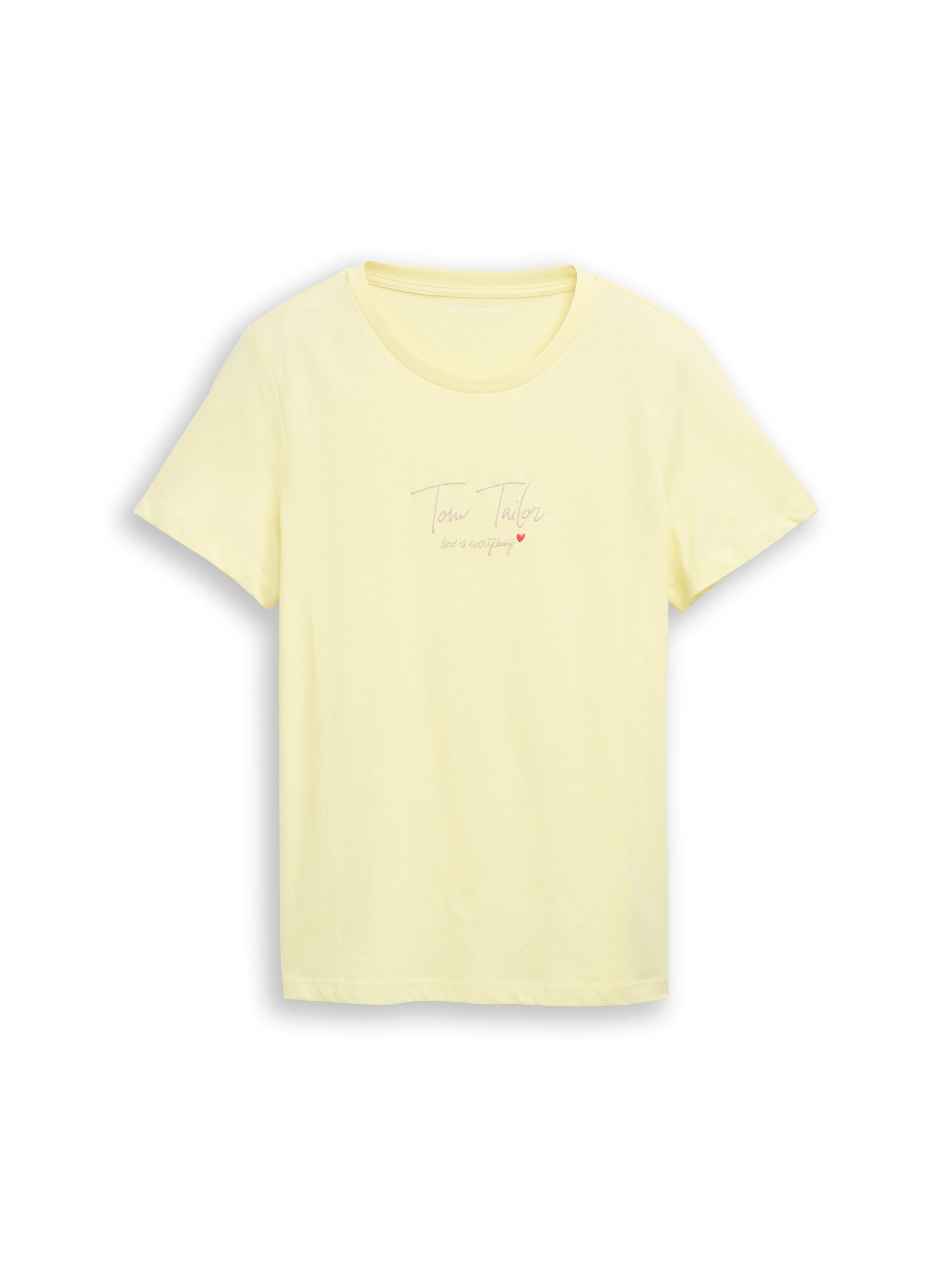 Tom Tailor Women's shirt with logo print - Soft Lemon