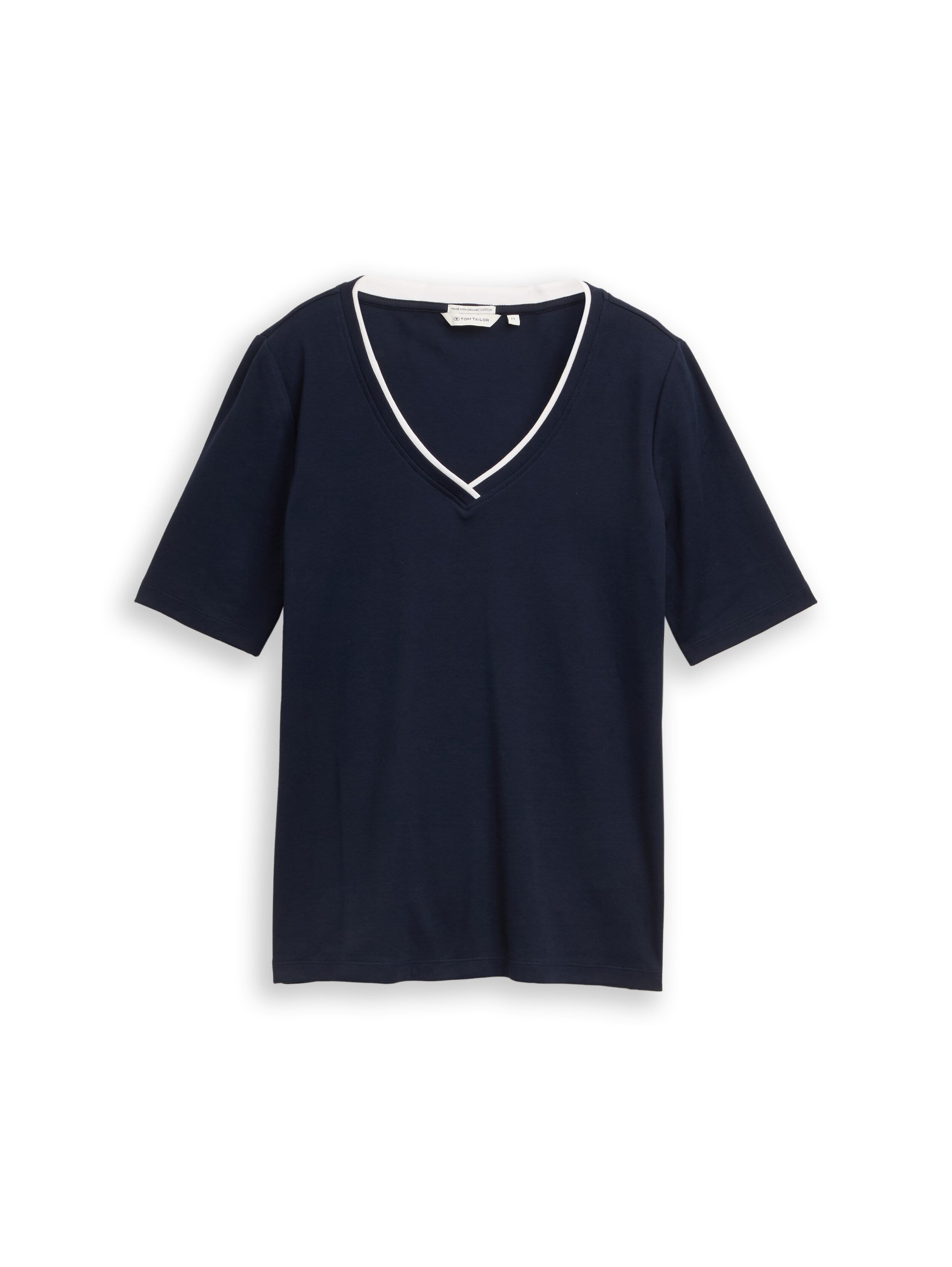 Tom Tailor Slim Fit V-neck women's shirt - Sky captain blue