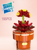 Zuanma Building Cots - Flowers of the Echeveria (Black Prince) 165 pieces