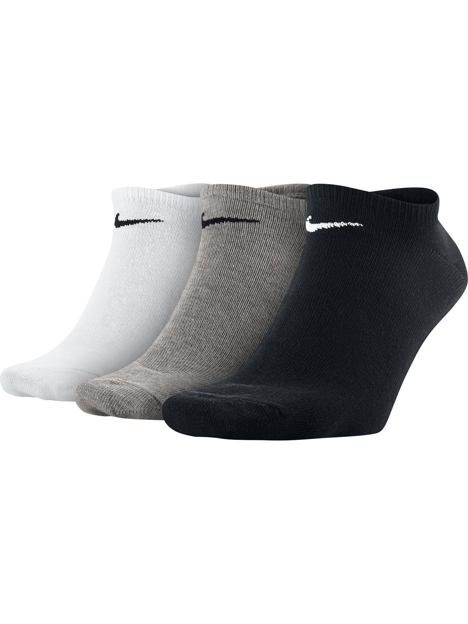 Nike socks 3PPK Value No Show, white, gray and black