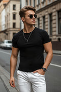 Trendy male T-shirt black