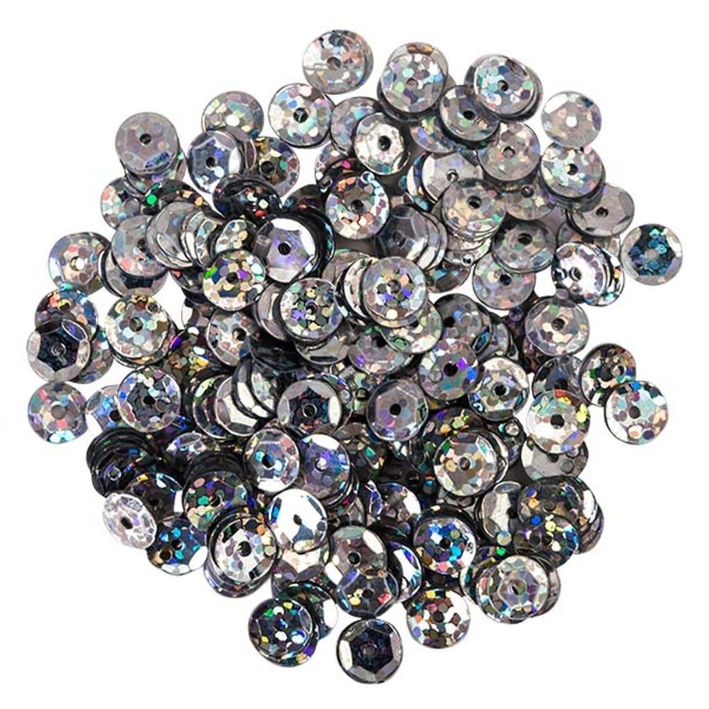 Children's candy buttons, crafty deco, silver paint