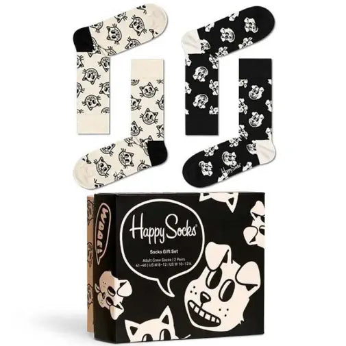 HAPPY SOCKS Worship set socks with animal motifs LFS XPTS02_9100, Black beige