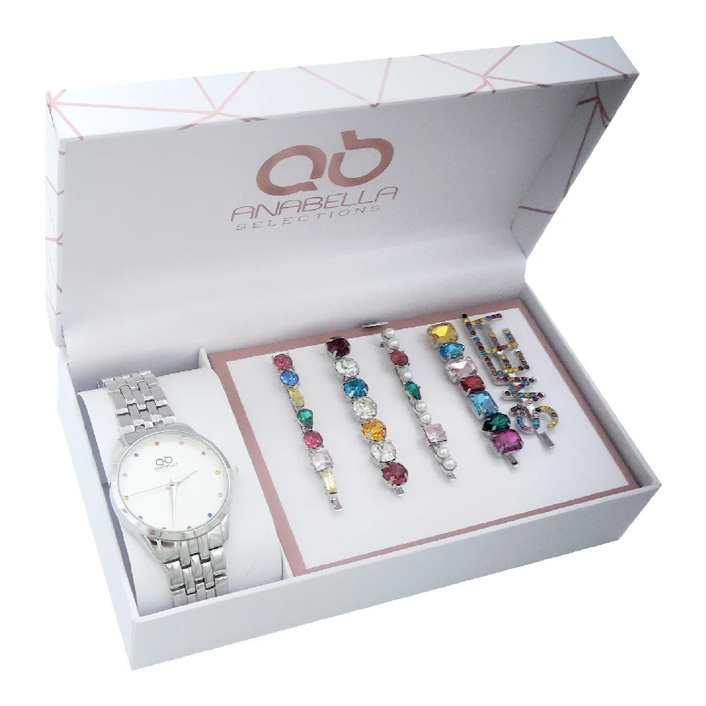 Gift Set Handmade Clock and Stripe Balm, Silver