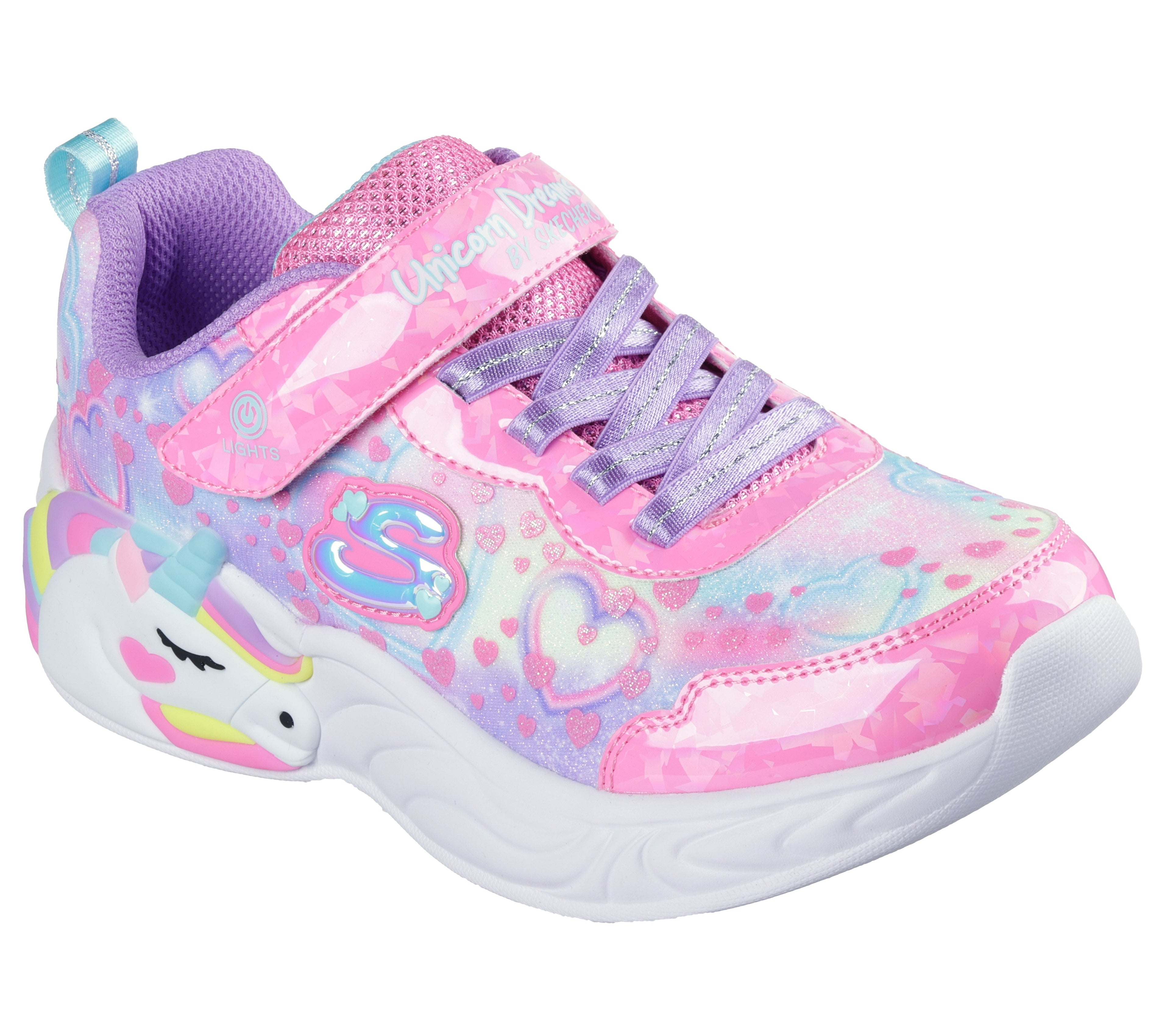 Skechers Lights-Unicorn Dreams-Hear, 303063L-PKMT, pink