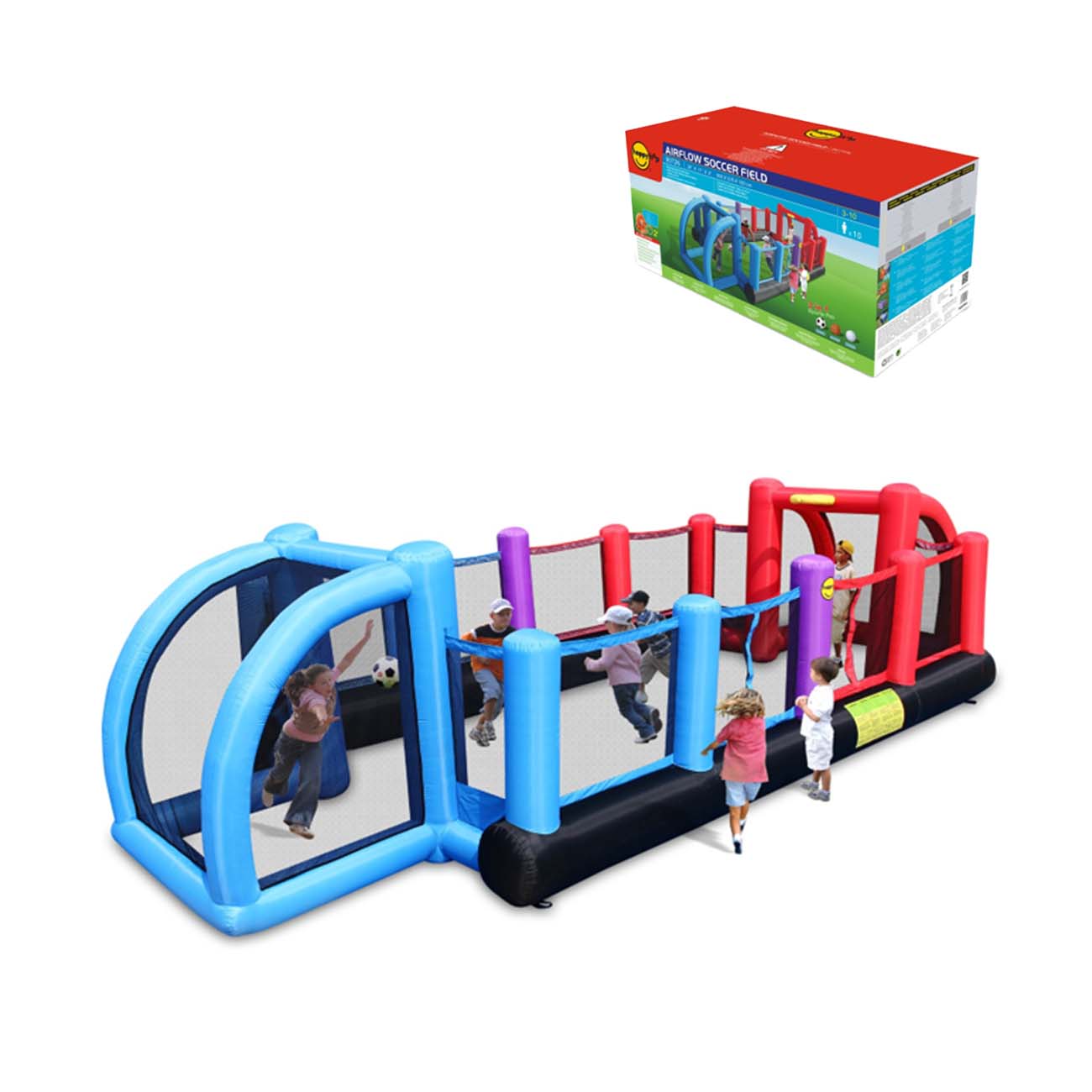 HAPPY HOP Castle Tromboline Sports Arena for football, basketball and wrestling 800x335x180cm