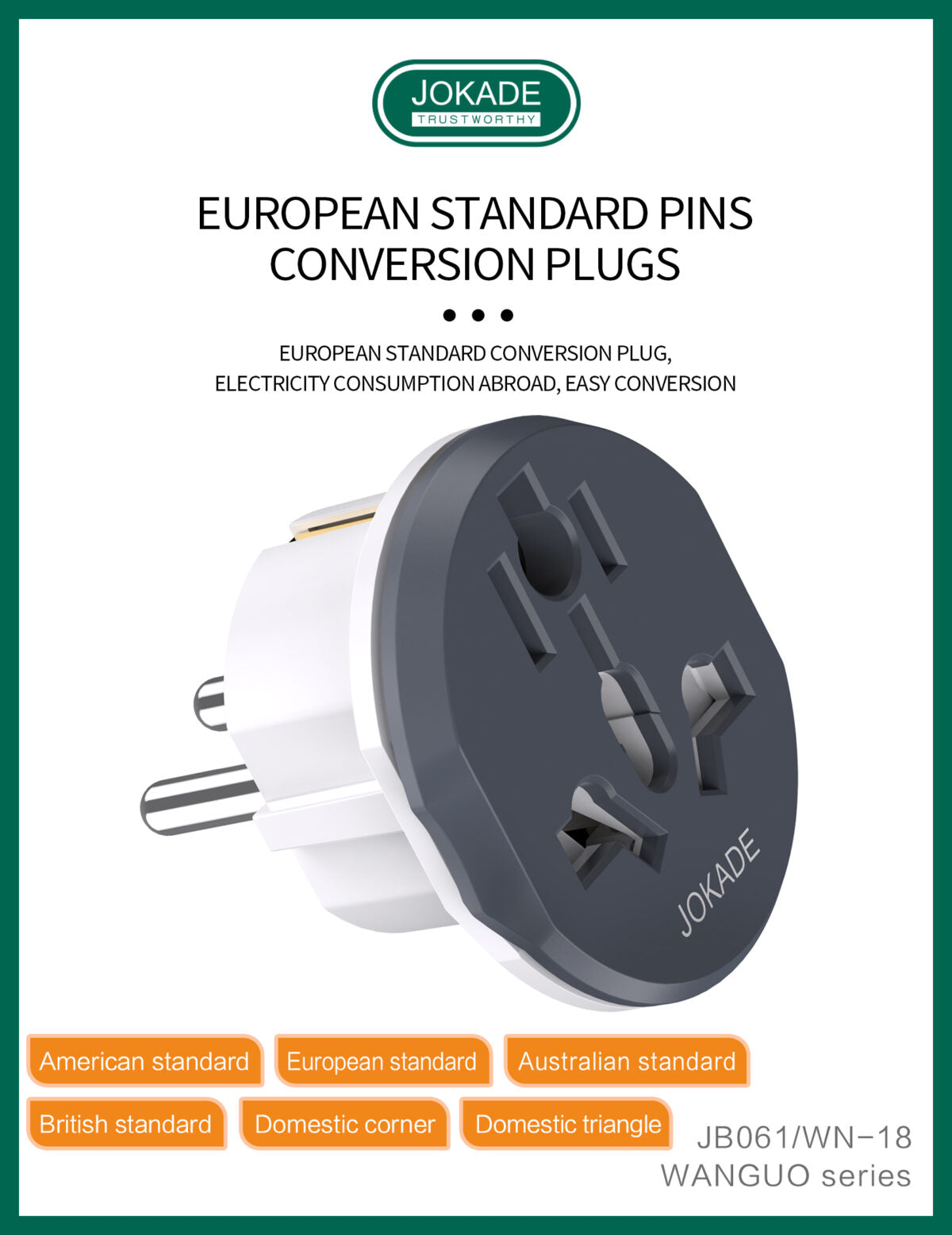 JOKADE Universal Irrigation Adapter JB061 EU to the USA/UK
