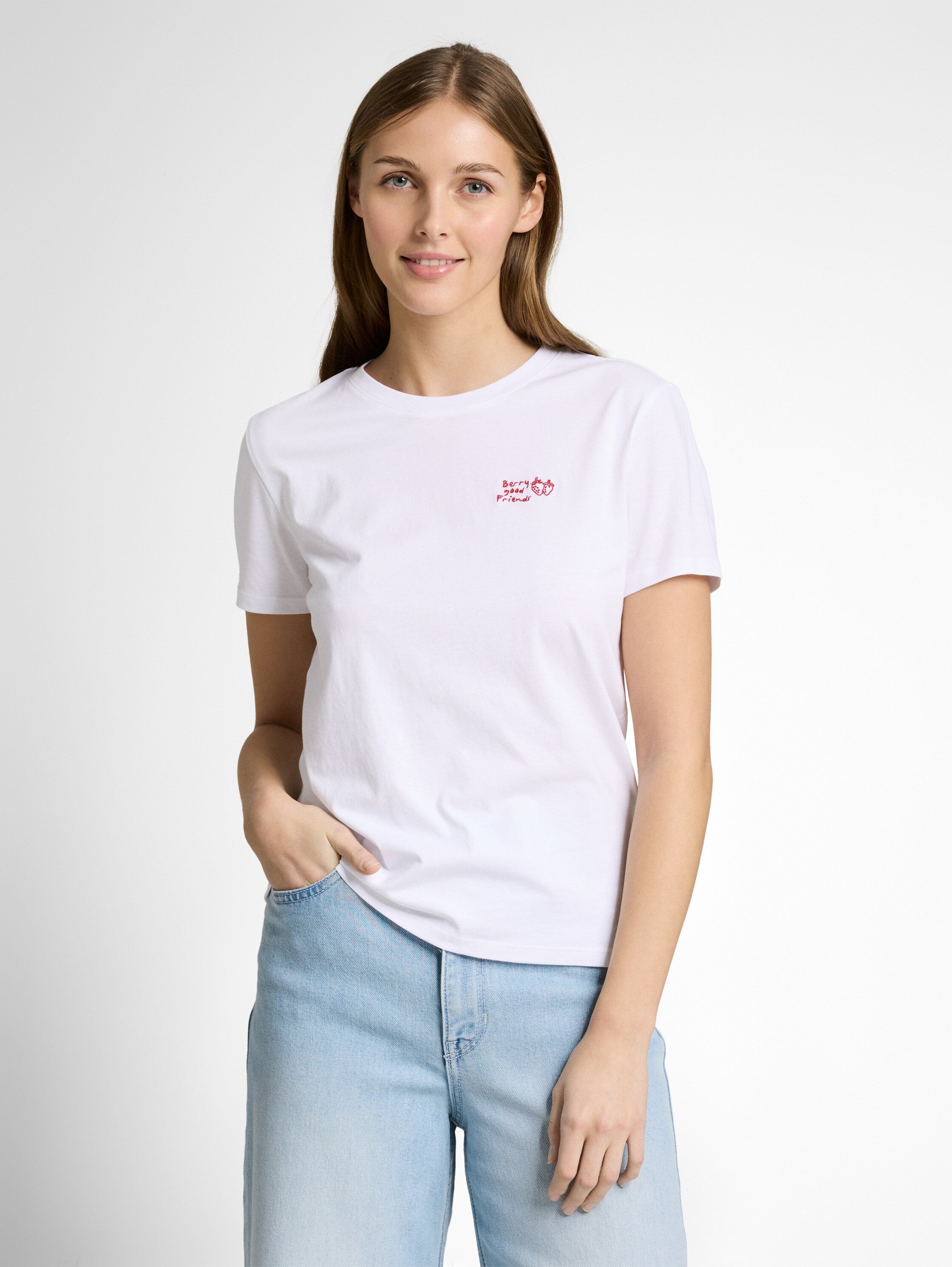 Tom Tailor Women's T-shirt 1050479, with rounded neck, white