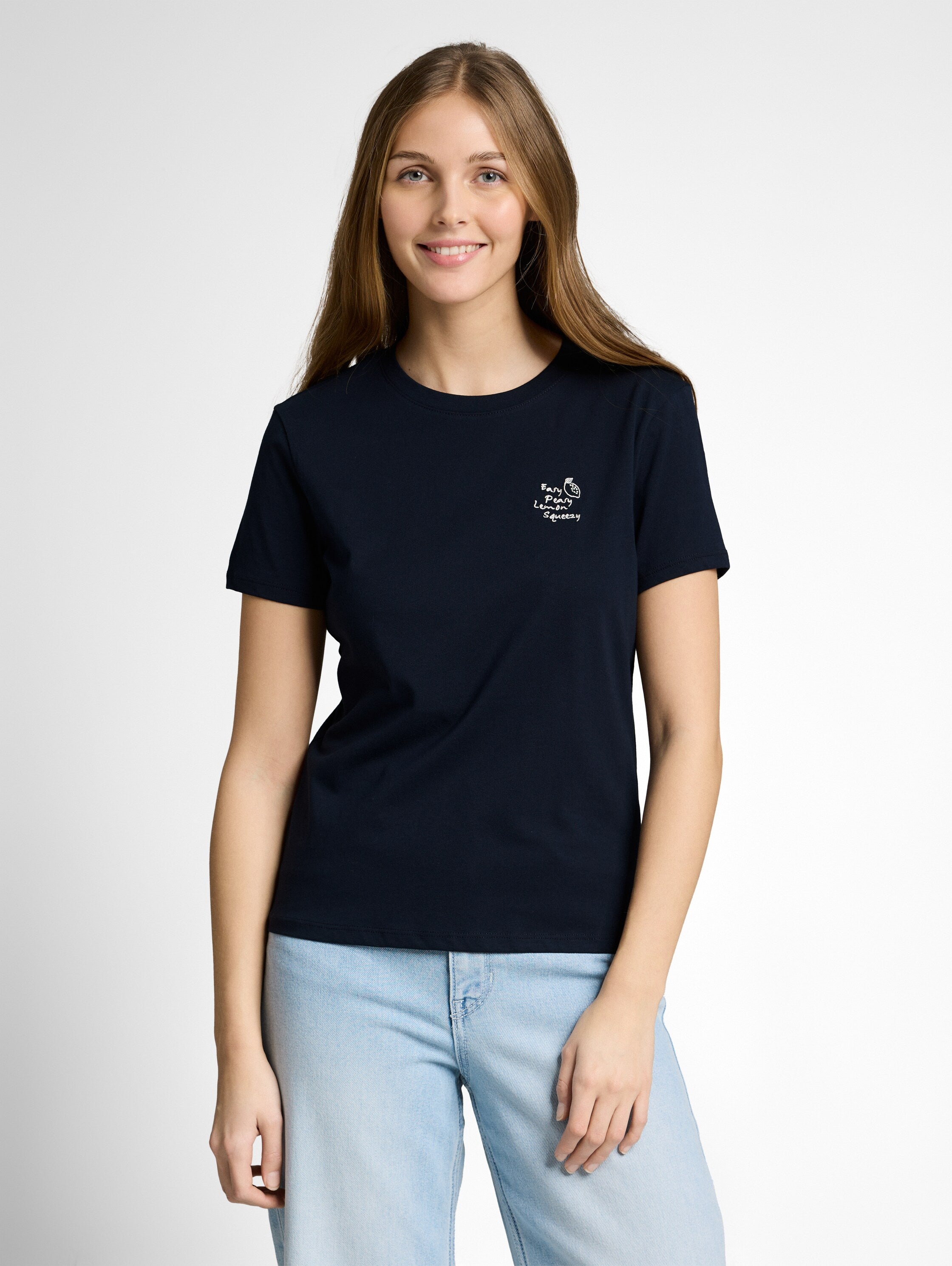 Tom Tailor Women's T-shirt 1050479, with round neck, dark blue