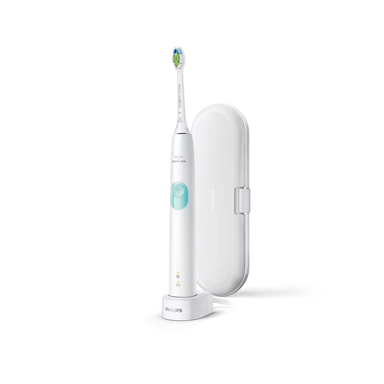 PHILIPS Sonicare HX6807/28 Electric toothbrush ProtectiveClean 4300, with Pressure Sensor and Travel Case, White