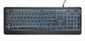 GEMBIRD Wired Keyboard SLIM LED Backlight, KB-UML-04, Black