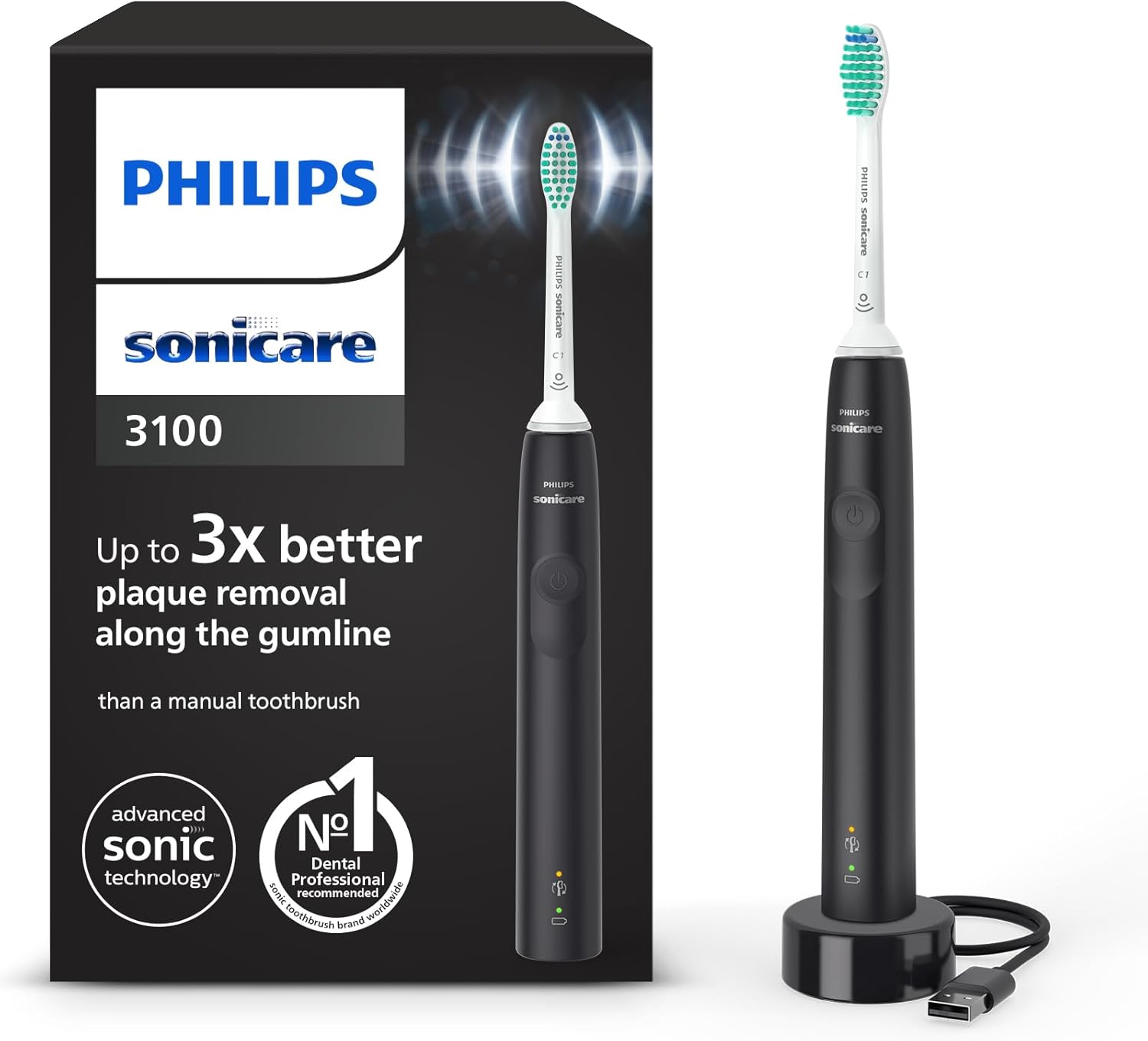 PHILIPS Sonicare HX3671/14 Electric toothbrush, black