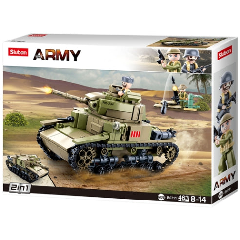 SLUBAN Tank, Medium Italian Tank, 2in1, 463 parts, WWII, M38-B0711