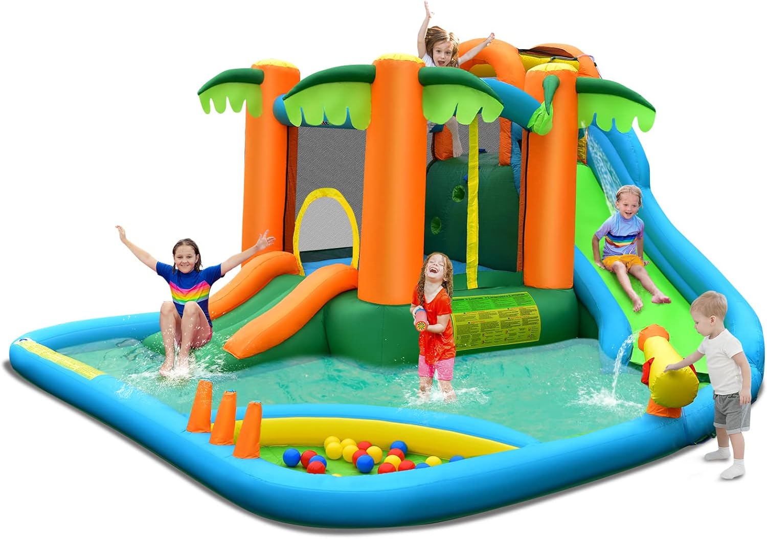 HAPPY HOP Castle Tromboline Oasis 7 in 1 with Water Tobago 430x375x205cm