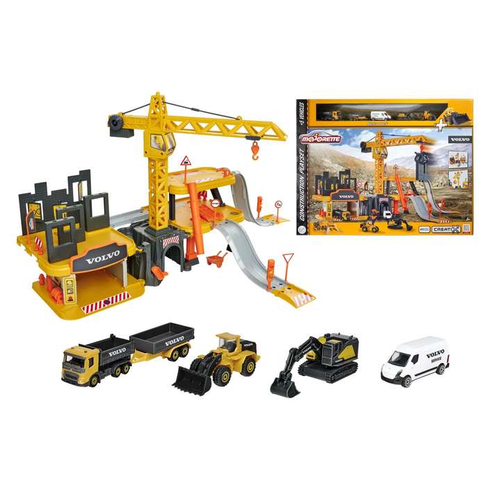 MAJORETTE Set Construction + 5 Volvo car