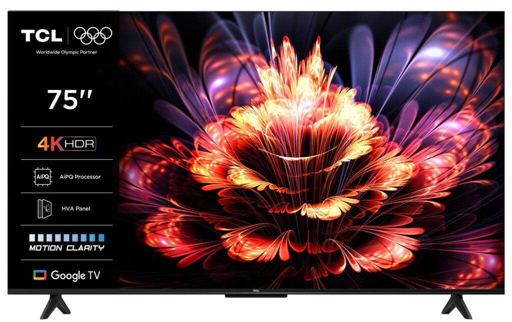 TCL TV 75V6C LED 4K UHD Smart Google TV with HDR10 and Dolby Digital Plus 75"