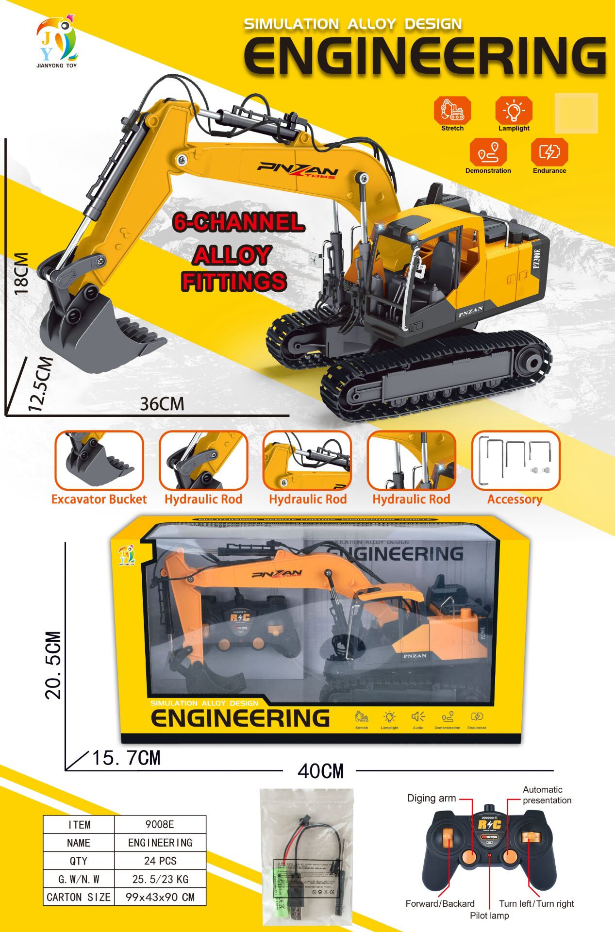 Bagger 1:16 with 6 functions