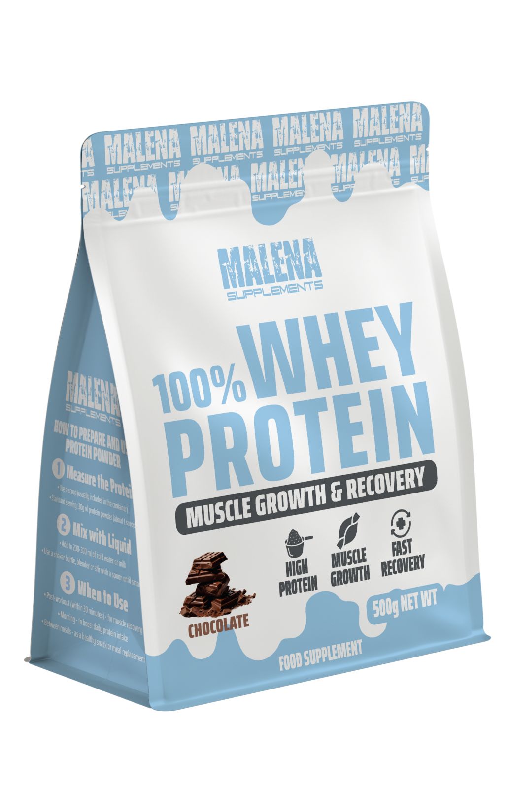A small chocolate protein of 500 grams.
