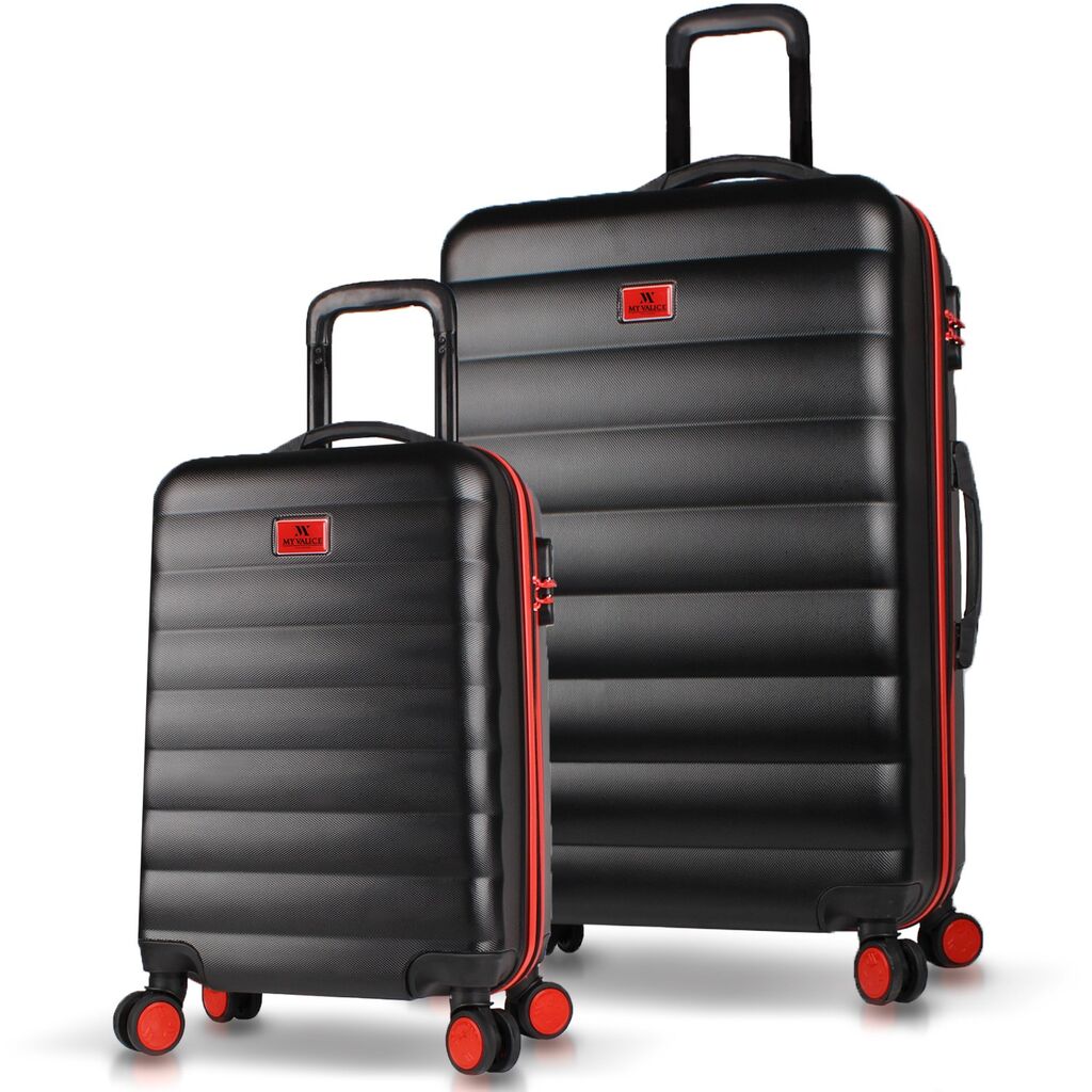 MyValice 6537 suitcase set, two pieces, black