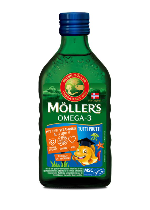 MOLLERS Omega-3 fruit oil with tropical fruit flavor