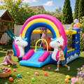 HAPPY HOP Castle - Tromboline Unicorn with light and sound effects, 335 x 265 x 215 cm