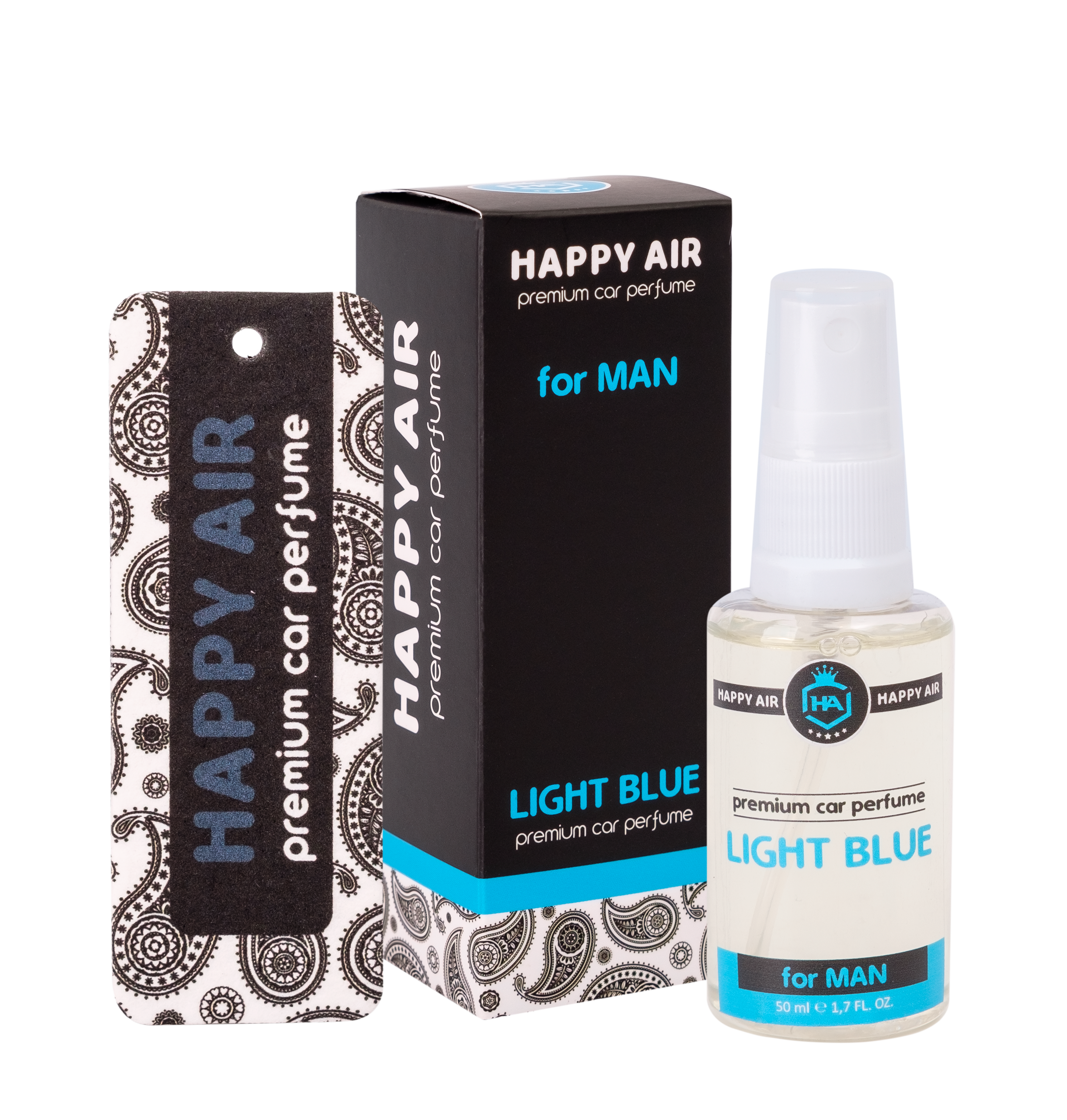 HAPPY AIR PREMIUM 50ml car perfume LIGHT BLUE for MAN (inspired by LIGHT BLUE D&G)
