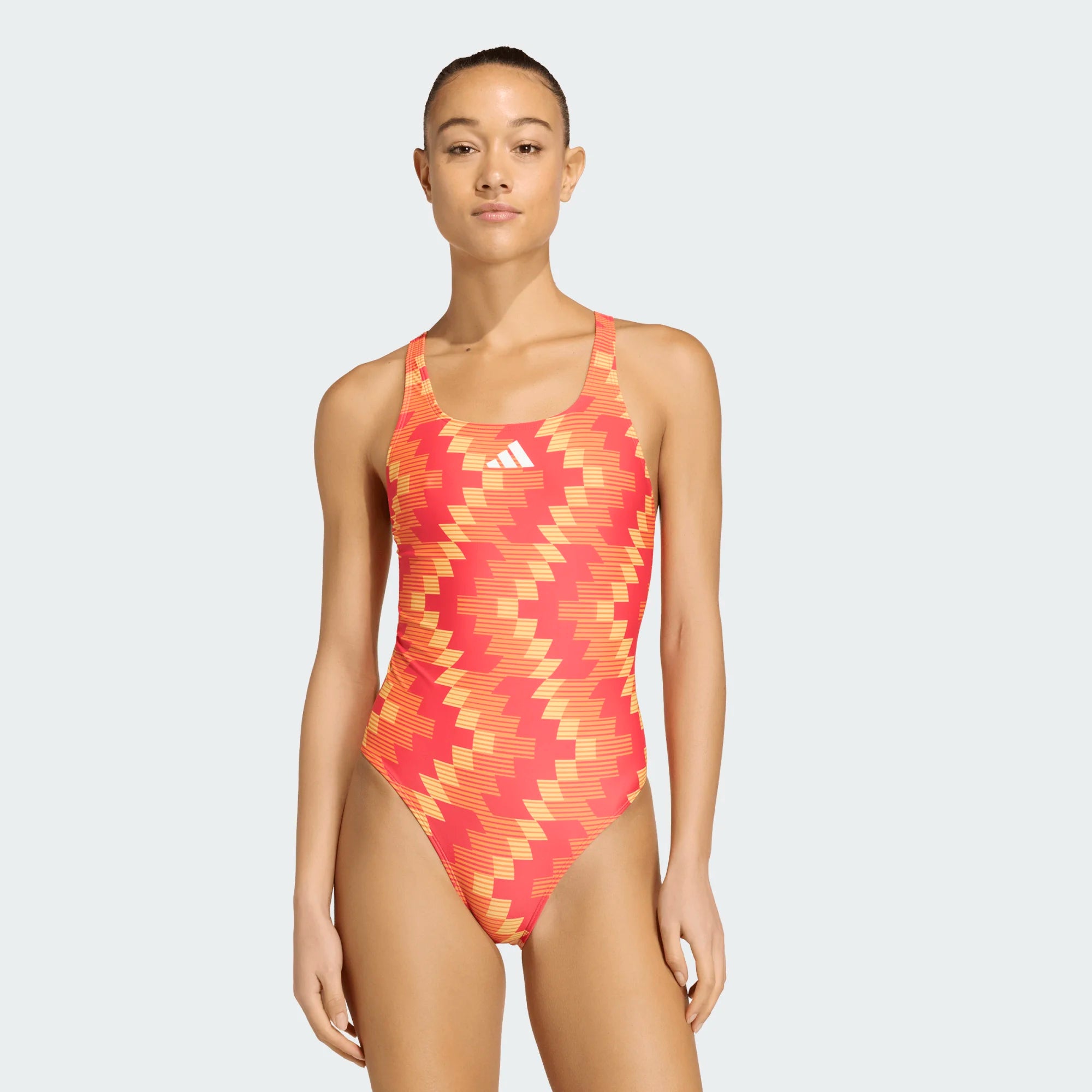 Women's swimsuits Adidas Fb Aop St KR4884, one-week, orange and red
