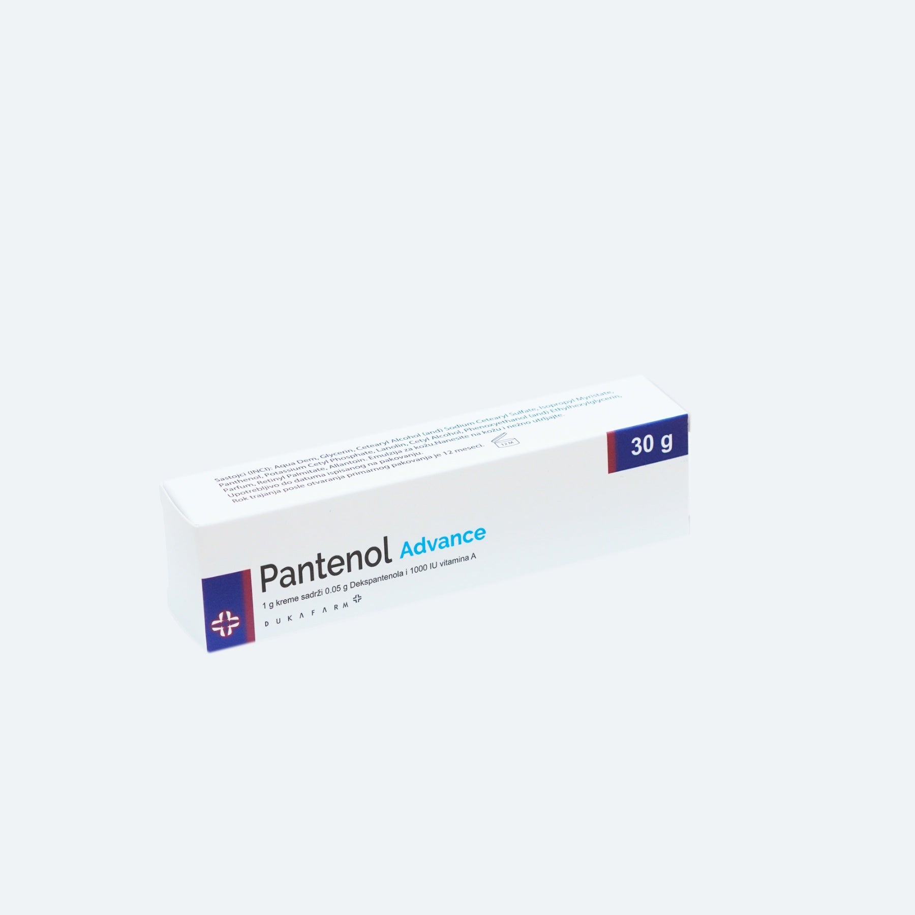 Ducafarm Panthenol with retinol, 30 grams.