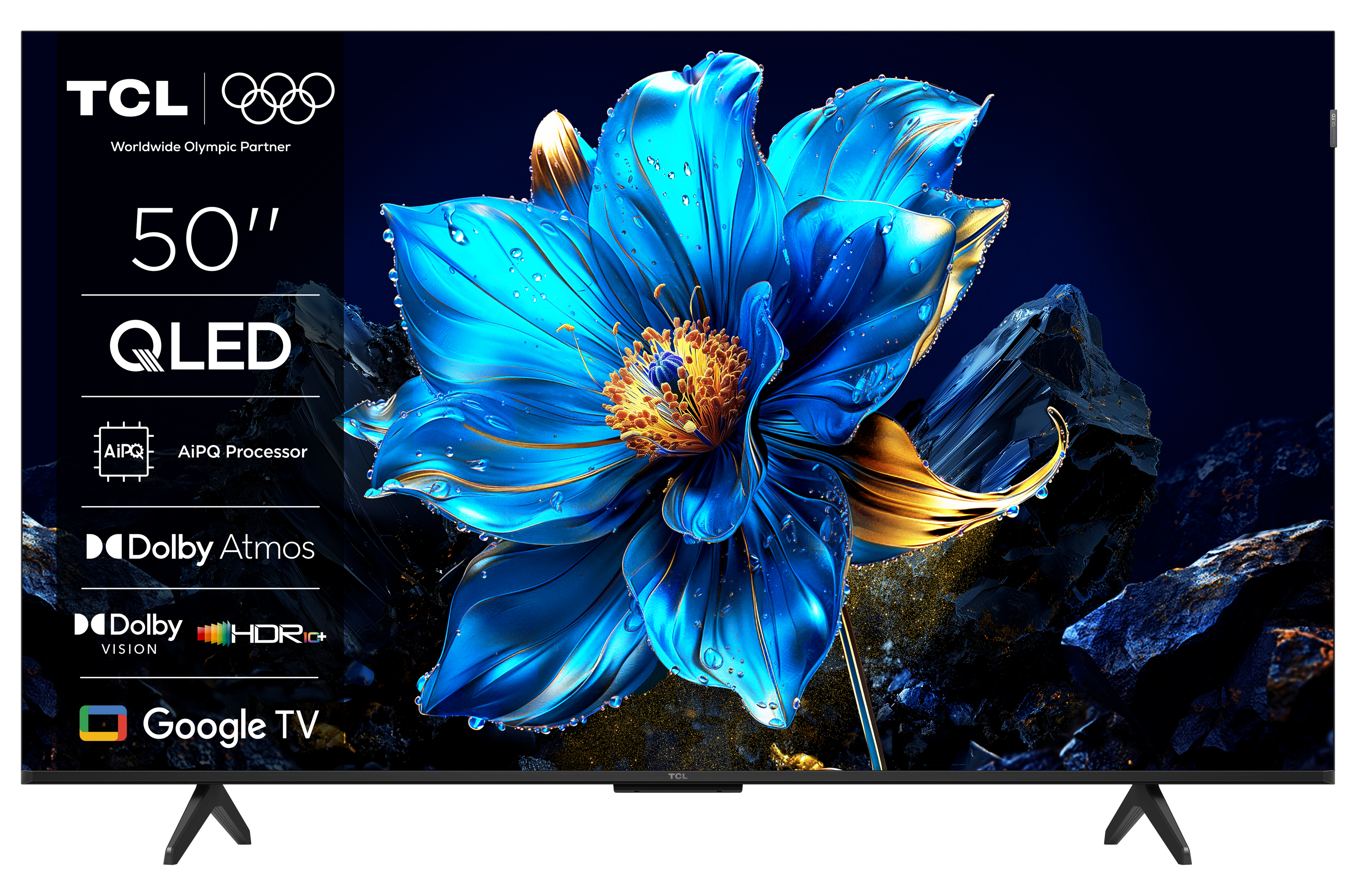 TCL Smart QLED TV 50P7K 4K Google TV 60Hz 50", black