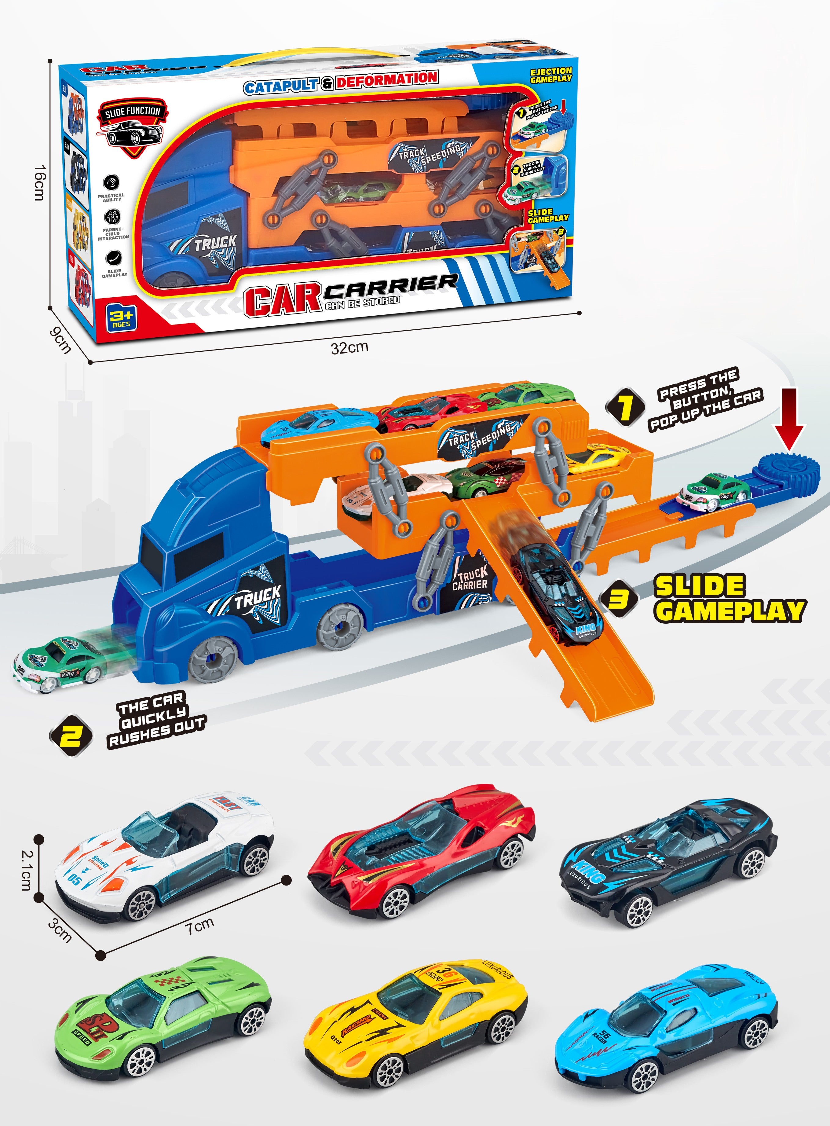 Orbital truck with four cars