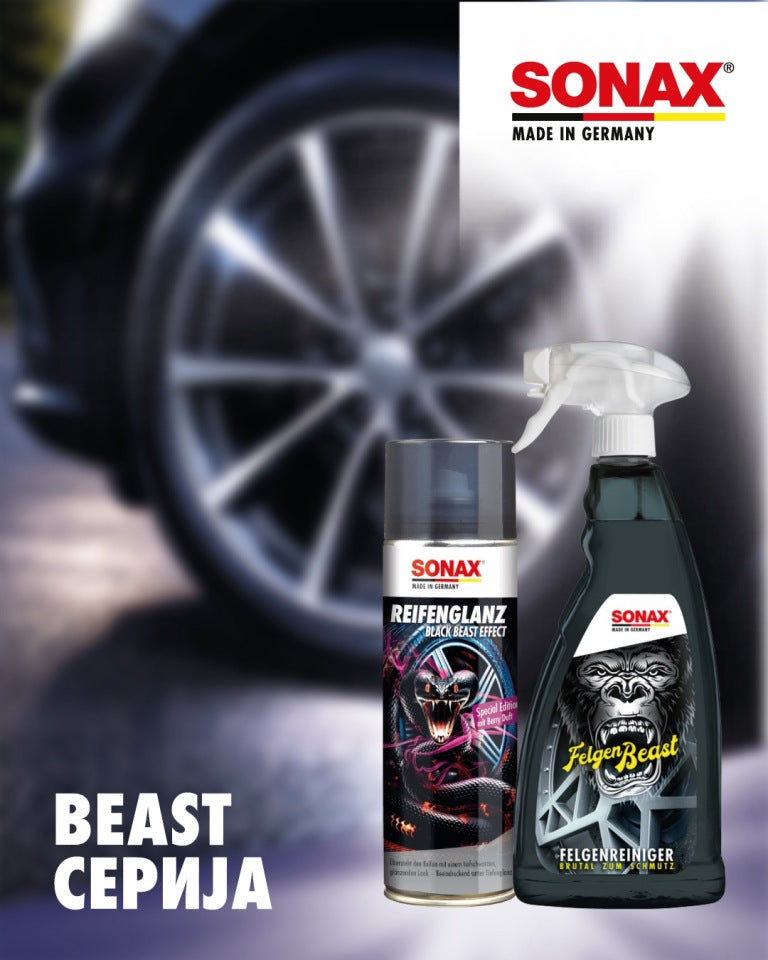 SONAX BEAST Set - 2 products, Fell Cleaner and Rubber Shade