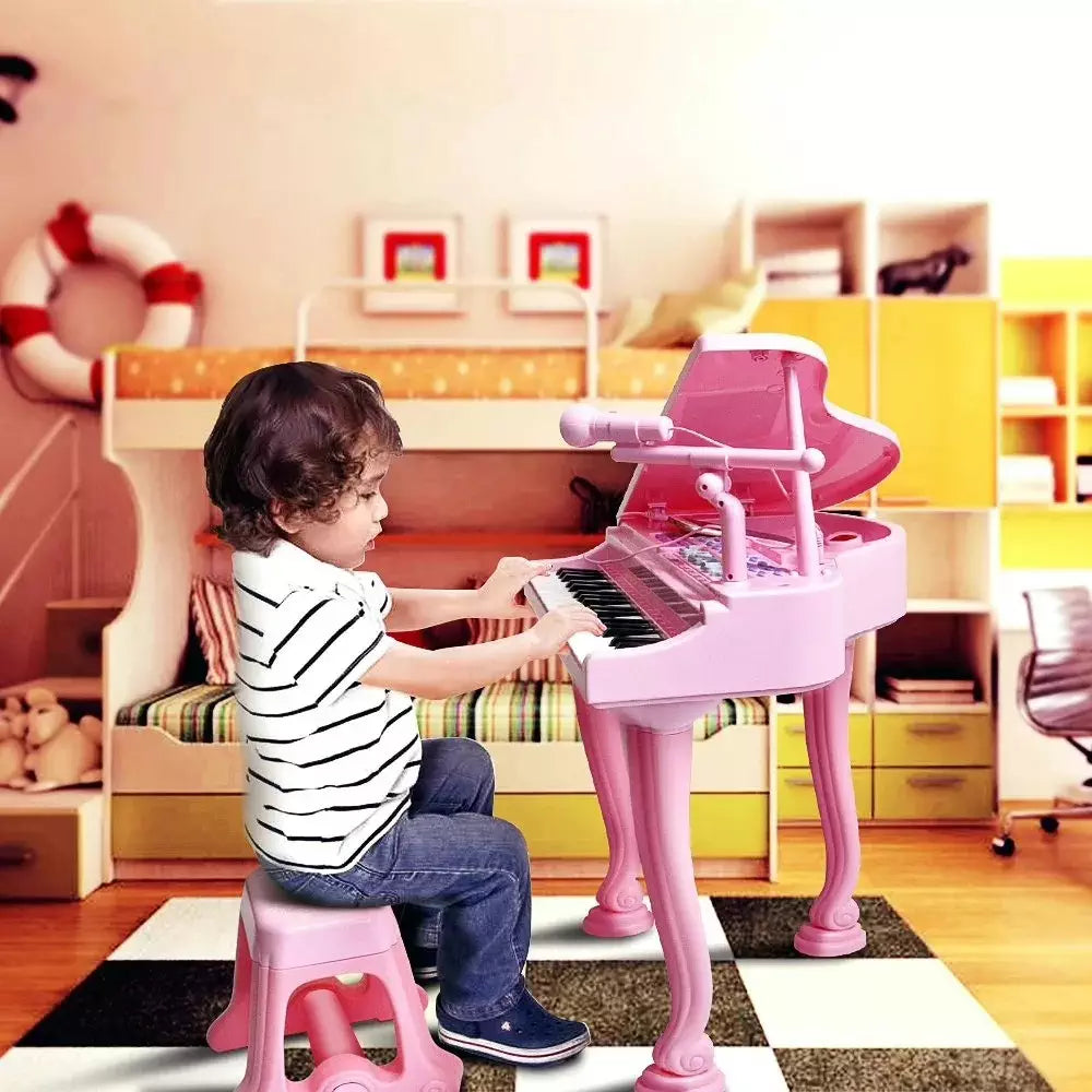KINDERLINO Piano set with chair and microphone for children