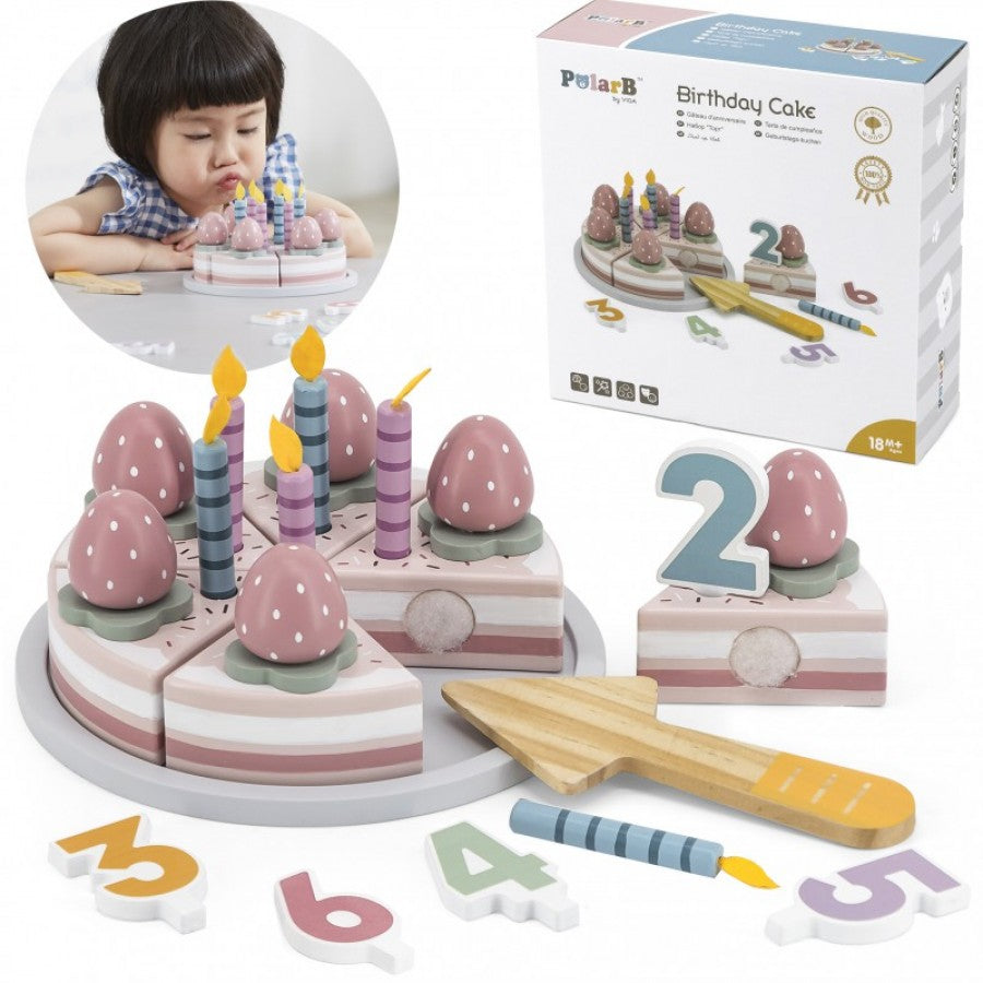 POLARB Wooden Toy Birthday Cake